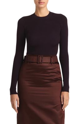 St. John Collection Fine Gauge Rib Sweater in Aubergine