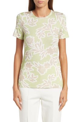 St. John Collection Floral Print Graphic Tee in Sage Multi