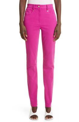 St. John Collection High Waist Stretch Cotton Pants in Orchid