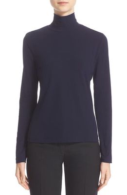 St. John Collection 'Nuda' Fine Jersey Turtleneck Shell in Navy