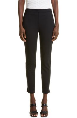 St. John Collection Ponte Knit Slim Ankle Pants in Caviar