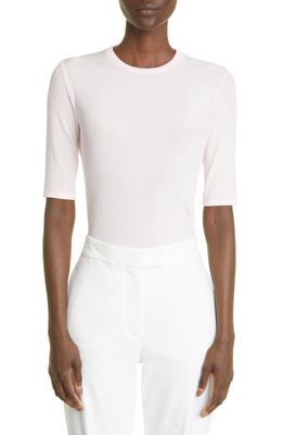 St. John Collection Rib Jersey Top in Pink