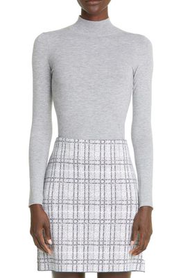 St. John Collection Rib Turtleneck Sweater in Grey