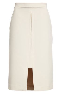 St. John Collection Signature Stretch Crepe Suiting Skirt in Ecru
