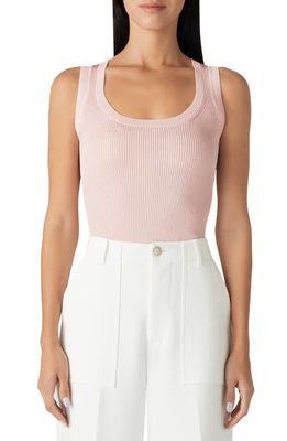 St. John Collection Silky Rib Knit Tank in Light Pink