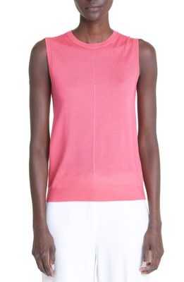 St. John Collection Sleeveless Wool & Silk Sweater in Coral