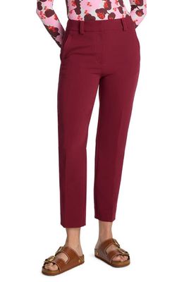 St. John Collection Stretch Cady Ankle Slim Pants in Raspberry