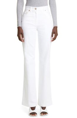 St. John Collection Stretch Cotton Twill Straight Leg Jeans in White