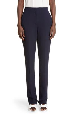 St. John Collection Stretch Crepe Narrow Leg Pants in Navy