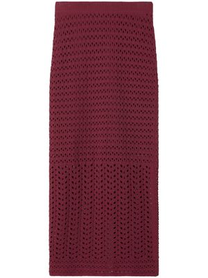 St. John crochet-knit midi skirt - Red