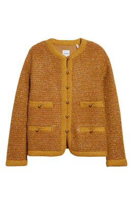 St. John Evening Eyelash Metallic Knit Jacket in Marigold Multi