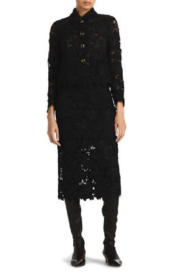 St. John Evening Floral Guipure Lace Jacket in Black