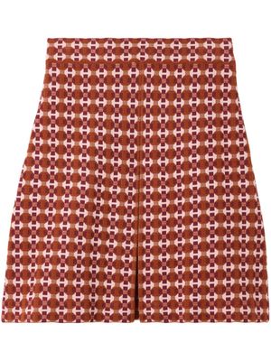 St. John geometric-jacquard knitted miniskirt - Orange