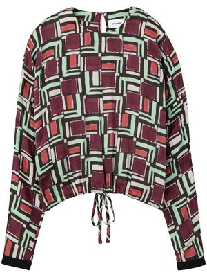 St. John geometric-print blouse - Red