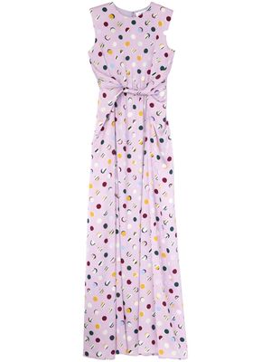 St. John graphic-print maxi dress - Purple