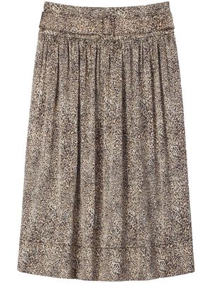 St. John leopard-print belted midi skirt - Neutrals
