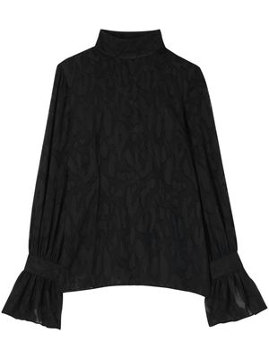 St. John leopard-print sheer blouse - Black