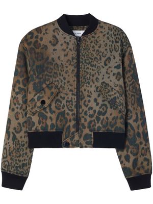 St. John leopard-print twill bomber jacket - Neutrals