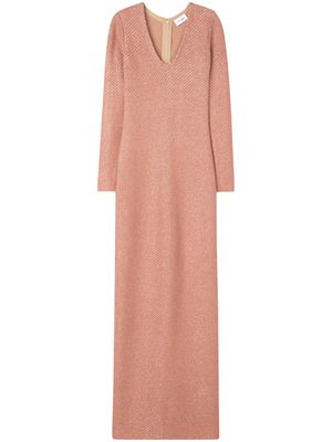 St. John long-sleeve twill gown - Pink
