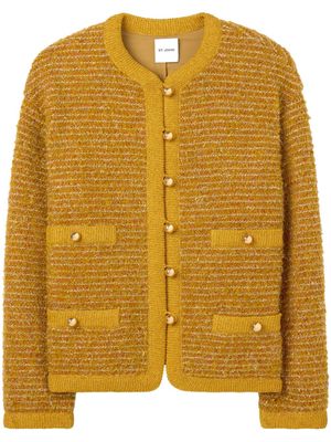 St. John lurex textured-knit jacket - Yellow