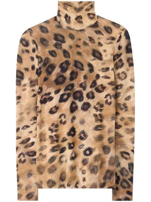 St. John Nuda leopard-print top - Neutrals