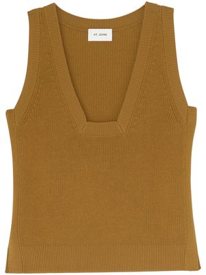 St. John ribbed-knit top - Brown