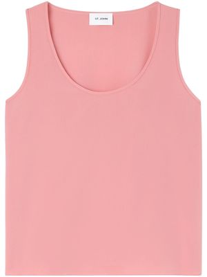 St. John scoop-neck silk vest top - Pink