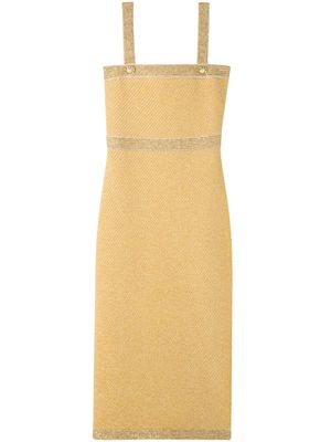 St. John sequin-embellished knitted dress - Yellow