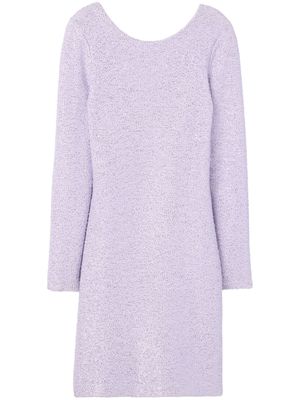 St. John sequin-embellished knitted minidress - Purple