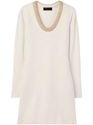 St. John sequin-embellished stretch-knit minidress - White