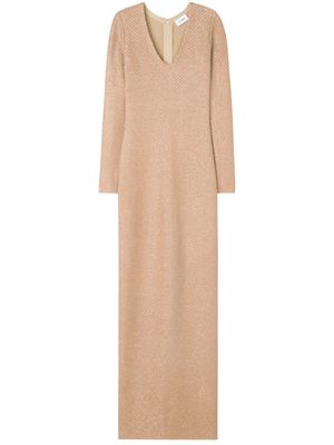 St. John sequinned striped gown - Neutrals