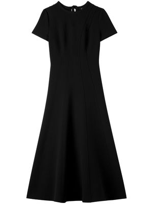 St. John short-sleeve flared midi dress - Black