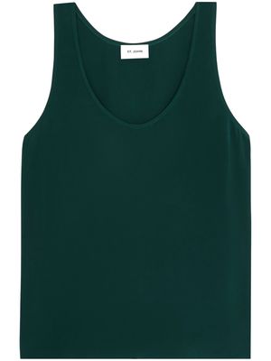 St. John silk crepe de chine vest top - Green