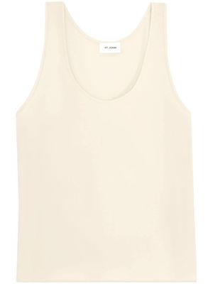 St. John silk crepe de chine vest top - Neutrals