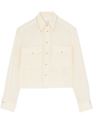 St. John silk de crepe chine blouse - White