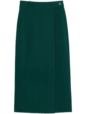 St. John stretch-cady midi skirt - Green