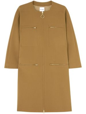 St. John stretch-crepe single-breasted coat - Brown