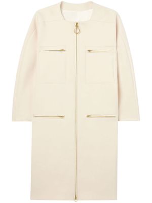 St. John stretch-crepe single-breasted coat - Neutrals