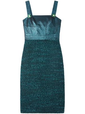 St. John tweed-panelled midi dress - Blue