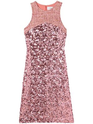St. John tweed sequinned dress - Pink
