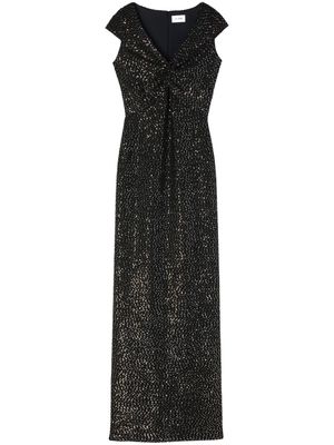 St. John twist-detail sequin-embellished dress - Black