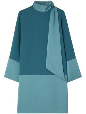 St. John two-tone crepe mini dress - Blue