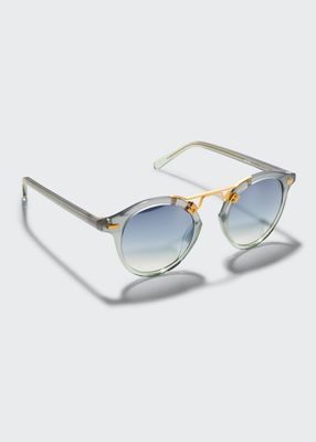 St. Louis Round Acetate & Metal Sunglasses