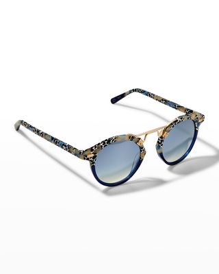St. Louis Round Sunglasses with Metal Keyhole - Milano