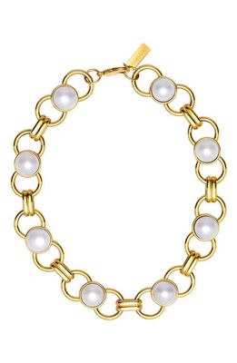 st. Moran Freshwater Pearl Station Necklace in White