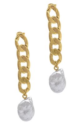 st. Moran Frida Freshwater Pearl Linear Drop Earrings in White