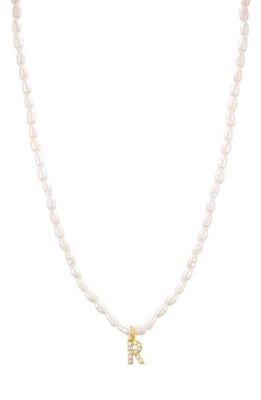 st. Moran Initial Freshwater Pearl Beaded Necklace in White - R 