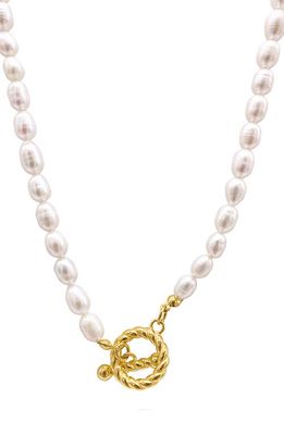 st. Moran Julien Freshwater Pearl Toggle Necklace in White