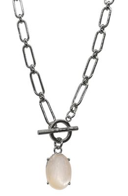 st. Moran Luli Moonstone Toggle Pendant Necklace in White