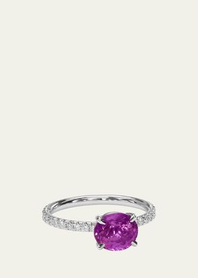 Stackable Purple Sapphire Ring with Diamonds